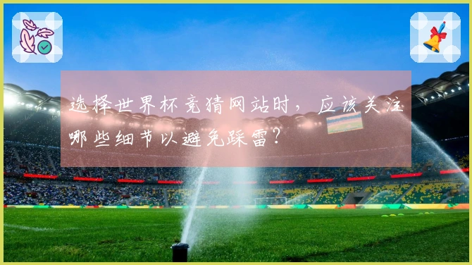 选择世界杯竞猜网站时，应该关注哪些细节以避免踩雷？